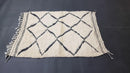 Custom Moroccan Beni Ourain Wool Rug - Hand-Knotted Neutral Minimalist Area Rug - Personalized Moroccan Berber Shag Rug for Living Room
