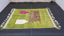 Custom Handmade Moroccan Green Wool Rug - 5x8 Kilim Area Rug, Traditional Living Room Rug, Large Carpet, 8x10 & Custom Sizes Available