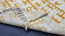 Custom White and orange Moroccan Beni Ourain Wool Rug - Handmade Berber Cream Checkered Rug for Modern and Bohemian Decor