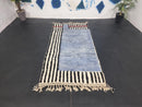 Custom Moroccan Rug | Blue and White Moroccan Berber Rug | Beni Ourain 5x8, 6x9, and More | Genuine Wool | Handmade Moroccan Carpet