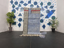 Custom Moroccan Rug | Blue and White Moroccan Berber Rug | Beni Ourain 5x8, 6x9, and More | Genuine Wool | Handmade Moroccan Carpet