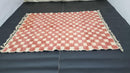 Custom Beni Ourain Checkered Moroccan Rug, Hand-Tufted Wool Carpet, Red and Cream Dining Room Rug, Modern Berber Carpet by 100kends
