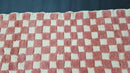 Custom Beni Ourain Checkered Moroccan Rug, Hand-Tufted Wool Carpet, Red and Cream Dining Room Rug, Modern Berber Carpet by 100kends