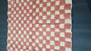 Custom Beni Ourain Checkered Moroccan Rug, Hand-Tufted Wool Carpet, Red and Cream Dining Room Rug, Modern Berber Carpet by 100kends