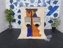 Custom Moroccan Berber Rug with Abstract Bohemian Design – Handmade Wool Shag Rug (3x5 ft to 15x15 ft) – Perfect Boho Area Rug by 100kends
