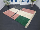 Handmade Moroccan Wool Rug - Custom Bohemian Berber Rug with Checkered Patterns, Stylish and Unique Design