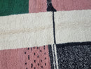 Handmade Moroccan Wool Rug - Custom Bohemian Berber Rug with Checkered Patterns, Stylish and Unique Design