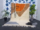 Custom Handmade Moroccan Wool Rug – Abstract Art Design, High-Quality Boujad Rug, Available in Custom Sizes