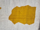 Custom Moroccan Rug - Abstract Handmade Beni Ourain Wool Berber Carpet, Modern Area Rug, Custom Sizes, White & Mustard Design by 100kends