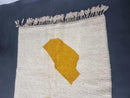 Custom Moroccan Rug - Abstract Handmade Beni Ourain Wool Berber Carpet, Modern Area Rug, Custom Sizes, White & Mustard Design by 100kends