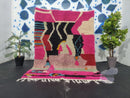Vibrant Pink Handmade Moroccan Boujaad Rug - Custom Size Wool Tribal Area Rug for Bohemian Bedrooms, Living Rooms & More by 100kends