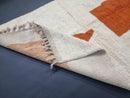Custom Moroccan Rug - Handmade Wool Berber Rug with Abstract Rust Pattern, White Beni Ourain Rug, Custom Sizes Available