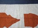 Custom Moroccan Rug - Handmade Wool Berber Rug with Abstract Rust Pattern, White Beni Ourain Rug, Custom Sizes Available