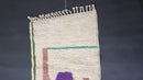 Custom Moroccan Beni Ourain Runner Rug - Abstract Geometric Wool Rug - Handmade Narrow Berber Rug with Artistic Tribal Design