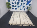 Handmade Morocan Rug Wool | Custom Boho Boujad Style | Large Area Rug 8x10 9x12 10x14 | Modern Minimalist Black & White Beni Rug by 100kends