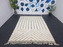 Handmade Custom Moroccan Rug – Beni Ourain Berber Rug – Cream White Wool Shag Area Carpet – Modern Moroccan Rug 8x10 9x12 – Boho Decor rug