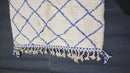 Custom Moroccan Beni Ourain Rug - Authentic Handmade Berber Area Rug with Blue Diamond Pattern - Custom Sizes Available
