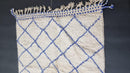 Custom Moroccan Beni Ourain Rug - Authentic Handmade Berber Area Rug with Blue Diamond Pattern - Custom Sizes Available