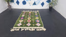 Custom Moroccan Wool Shaggy Rug - Emerald Green, Colorful Patterns, Handwoven Cozy Chic Rugs by 100kends - Custom Sizes Available
