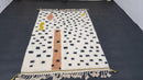 Custom Moroccan Beni Ourain Rug - Handmade Soft Wool Minimalist White and Black Berber Area Rug, Custom Sizes, Modern Moroccan Plain Rug