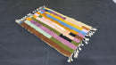 Custom Handmade Moroccan Beni Ourain Wool Rug - Authentic Berber Rug in Multicolor Stripes - Available in 3x5 ft to 15x15 ft