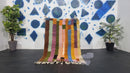 Custom Handmade Moroccan Beni Ourain Wool Rug - Authentic Berber Rug in Multicolor Stripes - Available in 3x5 ft to 15x15 ft
