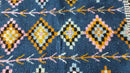 Handmade Blue Moroccan Rug with Geometric Diamond Patterns - Authentic Tribal Berber Wool Rug - Boho Shaggy Area Rug by 100kends