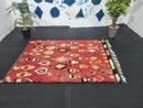 Custom Handmade Moroccan Wool Rug – Red and Black Rug with Unique Patterns, Available in All Sizes, Perfect rug for Home Decor by 100kends