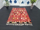 Custom Handmade Moroccan Wool Rug – Red and Black Rug with Unique Patterns, Available in All Sizes, Perfect rug for Home Decor by 100kends