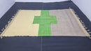 Custom Moroccan Wool Rug - Handmade Berber Beni Ourain Rug with Green Cross Design - Custom Sizes & Fringes Available