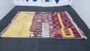 Custom Moroccan Handmade Wool Rug - Purple & Yellow Abstract Beni Ourain Design, Boho Area Rug, Checkered, Custom Sizes, Unique Home Decor