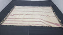 Custom Moroccan Rug | Handmade Wool Striped Rug for Living Room, Bedroom, Kitchen | Artistic White Teppich | Sizes 3x5 to 15x15 ft