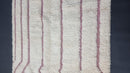 Custom Moroccan Rug | Handmade Wool Striped Rug for Living Room, Bedroom, Kitchen | Artistic White Teppich | Sizes 3x5 to 15x15 ft