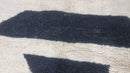 Custom Moroccan Rug - Genuine Wool Shaggy Rug, White and Black Beni Ourain Style - Custom Size Area Rug Handmade by 100kends
