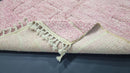 Custom Moroccan Pink Wool Rug - Handwoven Shaggy Berber Carpet, Bohemian Style Area Rug - Soft Natural Wool Decor