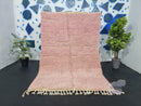 Custom Moroccan Pink Wool Rug - Handwoven Shaggy Berber Carpet, Bohemian Style Area Rug - Soft Natural Wool Decor