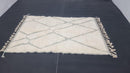Custom Moroccan Wool Rug, White Rug with Geometric Pattern, Living Room or Bedroom Rug, Artistic Moroccan Carpet, Custom Sizes Available