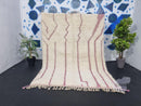 Custom Moroccan Rug | Handmade Wool Striped Rug for Living Room, Bedroom, Kitchen | Artistic White Teppich | Sizes 3x5 to 15x15 ft