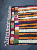 Custom Authentic Moroccan Berber Rug - Beni Ourain Orange and black Rug for Living Room, Bedroom, Large Area - Handmade Wool rug by 100kends