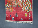 Handmade Moroccan Abstract Wool Rug - Custom Beni Ourain Rug, Large Area Berber Rug, Colorful Moroccan Rug 8x10, Sheep Wool Tapis Marocain