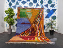 Custom Handmade Moroccan Wool Rug – Vibrant Boujaad Rug, Bohemian Living Room Area Rug, Soft Wool Rug, Custom Sizes (3x5 to 15x15 ft)