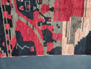 Custom Handmade Moroccan Boujad Wool Rug - Red & Black Berber Boho Rug - Bohemian Style Antique Rug with Custom Sizes Available by 100kends