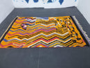 Custom Handmade Moroccan Rug - Vibrant Berber Wool Carpet with Orange & Black Zigzag Patterns, Available in All Sizes by 100kends