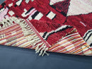 Custom Moroccan Red Azilal Rug | Handmade Berber Wool Carpet | Colorful Shag Moroccan Runner Rug | Red 9x12 Moroccan Carpet by 100kends