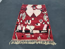 Custom Moroccan Red Azilal Rug | Handmade Berber Wool Carpet | Colorful Shag Moroccan Runner Rug | Red 9x12 Moroccan Carpet by 100kends