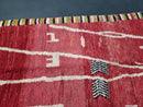 Custom Handmade Moroccan Rug - Boho Red Berber Wool Boujad Rug, Unique Antique-Style Bohemian Carpet, Custom Sizes rug Available by 100kends
