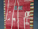 Custom Handmade Moroccan Rug - Boho Red Berber Wool Boujad Rug, Unique Antique-Style Bohemian Carpet, Custom Sizes rug Available by 100kends