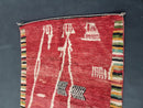 Custom Handmade Moroccan Rug - Boho Red Berber Wool Boujad Rug, Unique Antique-Style Bohemian Carpet, Custom Sizes rug Available by 100kends