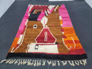 Vibrant Handmade Morocan Wool Rug - Beni Ourain, Berber Style, Boho Area Rug for Bedroom or Living Room - Custom Sizes Available by 100kends