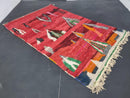 Custom Moroccan Rug | Handmade Red Wool Berber Rug | Authentic Bohemian Moroccan Home Decor | Red Living Room Rug | 100kends